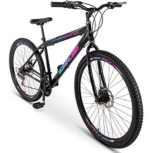 Bicicleta Aço Carbono DKS Aro29 Mtb Freios A Disco 21Marchas - Azul/ Rosa