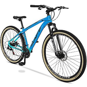 Bicicleta Mountain Bike Safe Nº One 21 Marchas Freio à Disco - Azul + Azul Safira