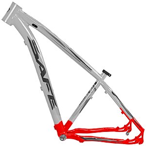 Quadro Bicicleta Aro 29 Mtb Safe Alumínio Cabeamento Interno - Branco/Vermelho