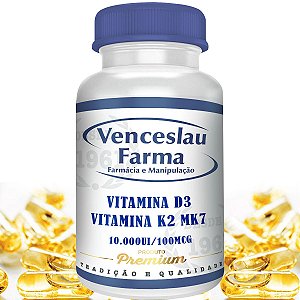 Vitamina D3 10.000ui e Vitamina K2 MK7 100mcg – Cápsulas Lipofílica