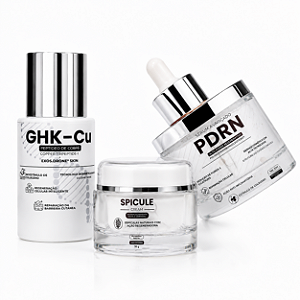 Kit de Cuidados Faciais GHK-CU + Spicule Cream + Sérum PDRN