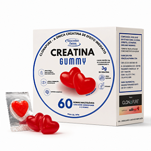 Creatina Gummy Zero Açucar Morango (Clonapure) - 60 Gomas