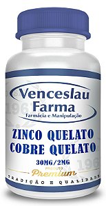 Zinco Quelato 30mg + Cobre Quelato 2mg - Cápsulas