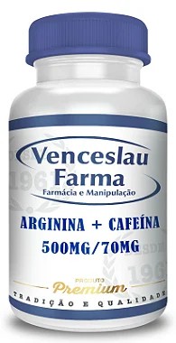 Arginina 500mg e Cafeína  70mg  - Cápsulas