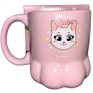 Caneca Patinha 3D Eu Amo Gatos