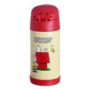 Garrafa Infantil Snoopy Click Com Canudo