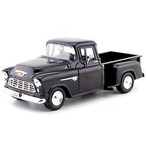 Chevy Stepside 1955 Miniatura 1:24 Motormax Preto