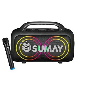 Caixa de Som Sumay CSP1318 PowerBlack 150w Bluetooth Com Microfone Preta
