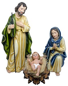 Presépio de Natal Sagrada Família 50 CM - Resina Importada