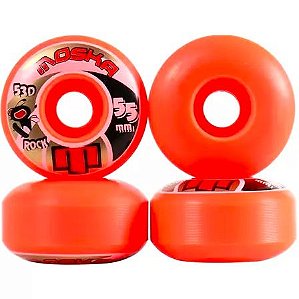 RODAS DE SKATE MOSKA ROCK 55MM 56D LARANJA NACIONAL