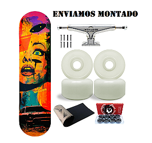 SKATE COMPLETO COM SHAPE DE MAPLE BASE BRIGADE TAMANHO 8.25"