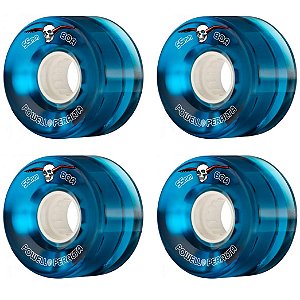 RODAS DE SKATE POWELL PERALTA AZUL CRUISER TRANSPARENTE 59mm 80A