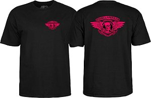 CAMISETA IMPORTADA POWELL PERALTA WINGED RIPPER ROSA BLACKLIGHT PRETA XL(GG)