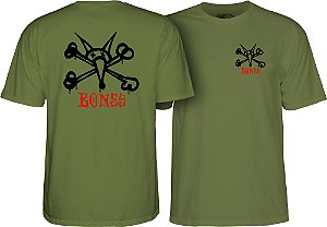 CAMISETA IMPORTADA POWELL PERALTA RAT BONES VERDE MILITAR L(G)