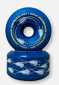 RODA DE SKATE COCKROACH WHEELS AUSTRALIA 63mm 96A AZUL