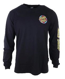 CAMISETA MANGA LONGA SANTA CRUZ ERIC DRESSEN ROSES PRETA TAMANHO M