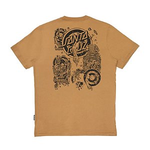 CAMISETA SANTA CRUZ ROSKOPP EVO 2 MARROM/MOSTARDA TAMANHO G