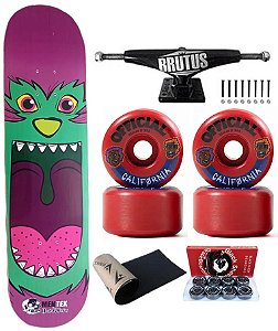 SKATE COMPLETO MONSTER MENTEX COM SHAPE 8"