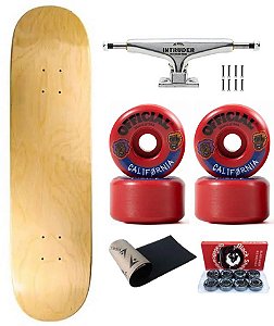 SKATE COMPLETO COM SHAPE MAPLE LISO 8,5"