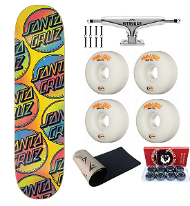 SKATE COMPLETO COM SHAPE EM MAPLE SANTA CRUZ 8,25"