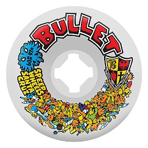 RODAS DE SKATE BULLET RIOT WHITE VOMITS 97A SLIME BALLS 60mm