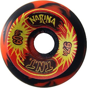 RODAS DE SKATE NARINA OLD SCHOOL TNT 60MM 97A PRETO/LARANJA