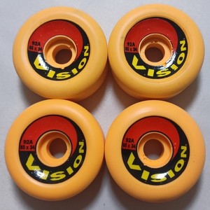 RODAS DE SKATE VISION VB3 ANTIGAS AMARELO 65mm 92A