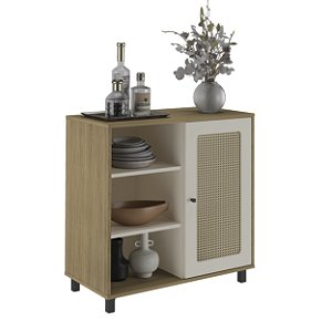 Buffet Tela 3D Charlotte - Carvalho / Off White