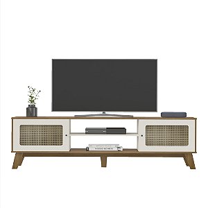 Rack Tela 3D 180cm para TV até 75 Polegadas Charlotte - Cinamomo / Off White