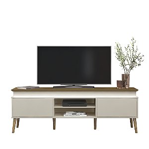 Rack com LED 180cm para TV até 75 Polegadas Lumina - Pinho / Off White