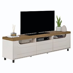 Rack 200cm para TV até 75 Polegadas Mercury - Pinho / Off White