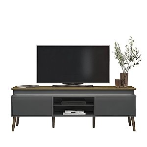 Rack com LED 180cm para TV até 75 Polegadas Lumina - Carvalho / Grafite