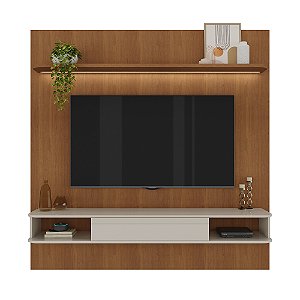 Painel com LED 183cm para TV até 75 Polegadas Belluno - Cinamomo / Off White