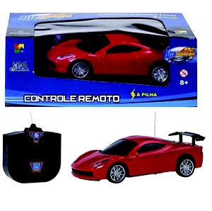 Carro Controle Remoto Bateria Fiat Toro 1/18 - Recarregavel Vermelho