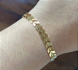 Pulseira Escama de Peixe Dourada