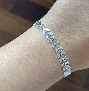 Pulseira Escama de Peixe Prateada