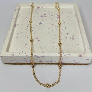 Choker Bolinhas Douradas