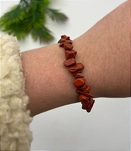 Pulseira Cascalho de Jaspe Vermelha