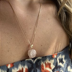 Pingente de Quartzo Rosa bruto