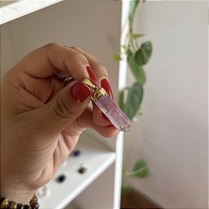 Pingente de Ametista banhado à Ouro
