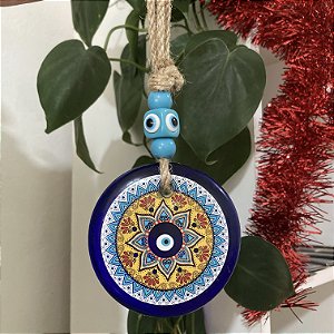 Olho Grego para Porta de Mandala Amarela