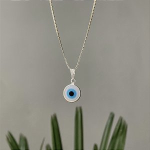 Colar Olho Grego Banhado à Prata
