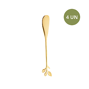 JOGO DE ESPÁTULAS LEAVES DOURADO