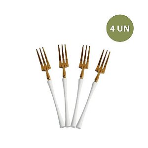SET COM 4 GARFOS DE SOBREMESA GOLD