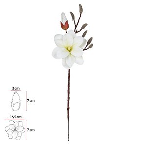 HASTE DE MAGNÓLIA TOQUE REAL – BRANCO