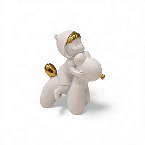 ESCULTURA MENINA COM CACHORRO I