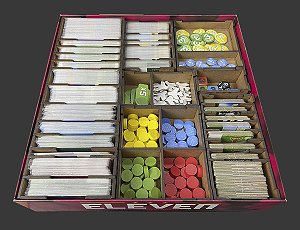 Organizador (INSERT MDF) para Eleven: Um Jogo de Gerenciamento de Futebol + Board Band (Elástico)