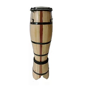 Atabaque Madeira afinação Tarraxa com Suporte 80cm - Salles ES344ATP