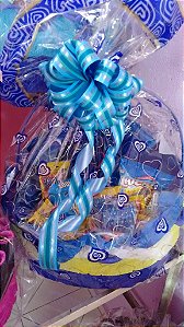 cesta azul com coraçao