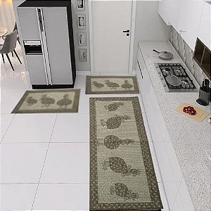 Passadeira Tapete Cozinha Kit 3 Pçs KS-75